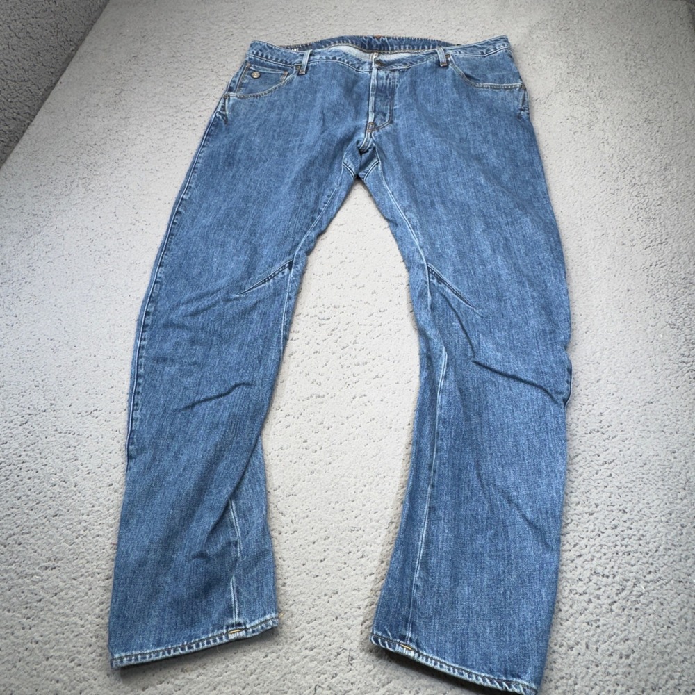 G-Star Raw Arc 3D Slim‎ Jeans Mens 40x32 Blue Denim Moto Biker Button Fly Y2K
